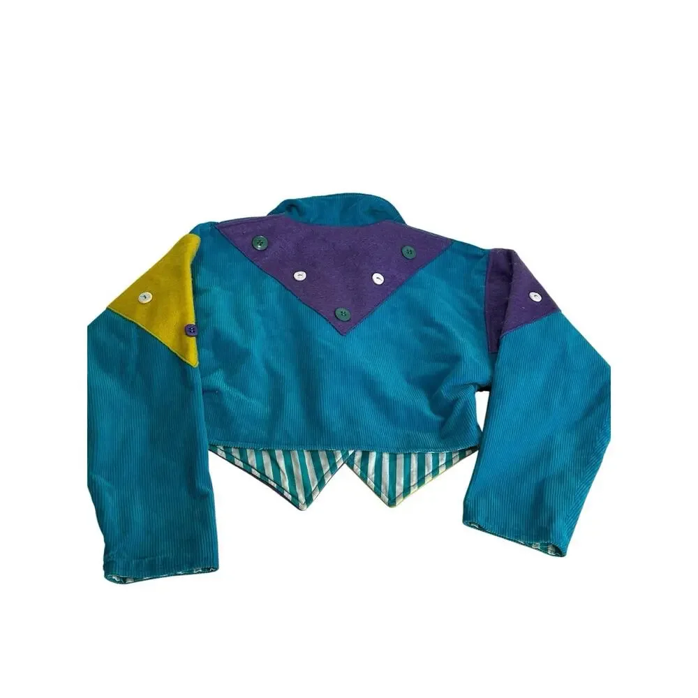 Vintage Raggamuffins Originals Kids ColorBlock V-neck Collared Jacket Size 6